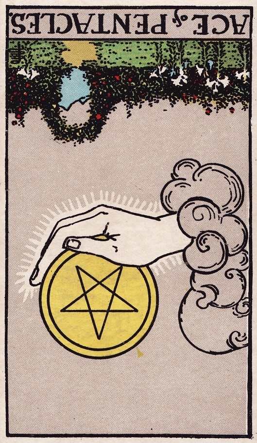 ace of pentacles reversed