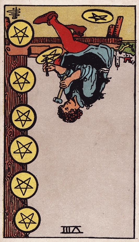 eight of pentacles reversed