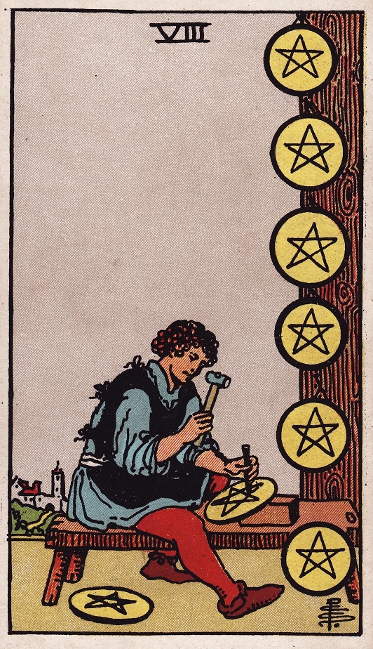 Eight of Pentacles Tarot Card Upright Meaning