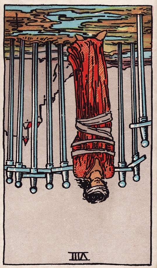 eight of swords reversed