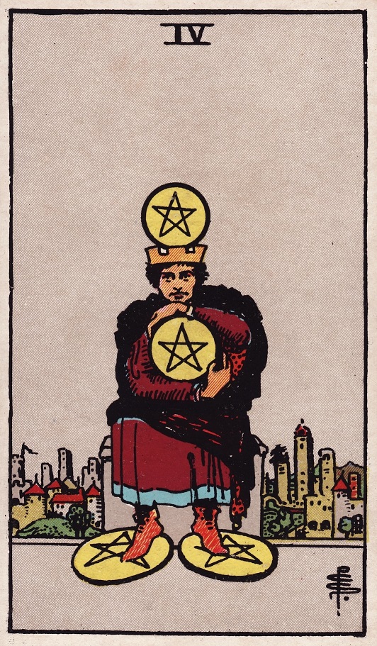 Four of Pentacles Tarot Card Upright Meaning