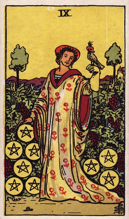 Nine of Pentacles Tarot Card Upright Meaning