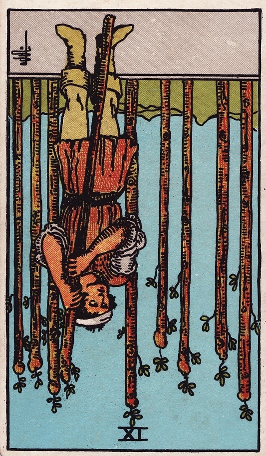 nine of wands reversed