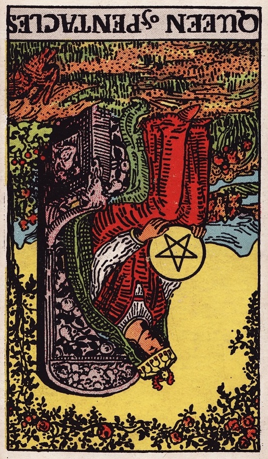 Queen of Pentacles Tarot Card Reversed Meaning