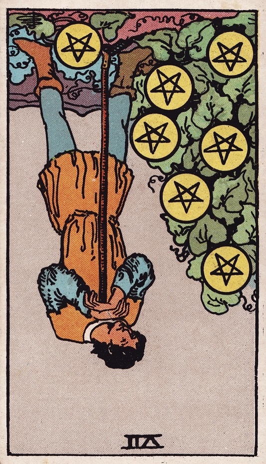 Seven of Pentacles Tarot Card Reversed Meaning