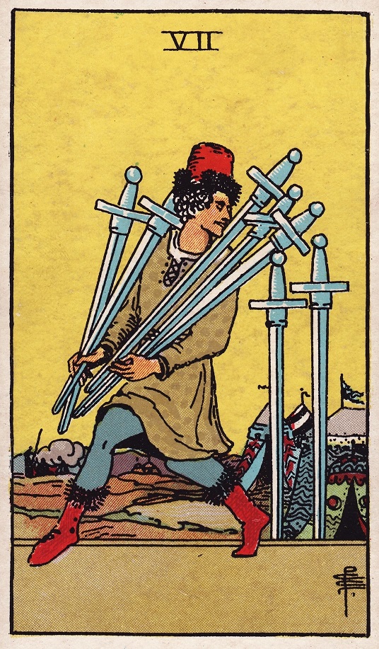 Seven of Swords Tarot Card Upright Meaning
