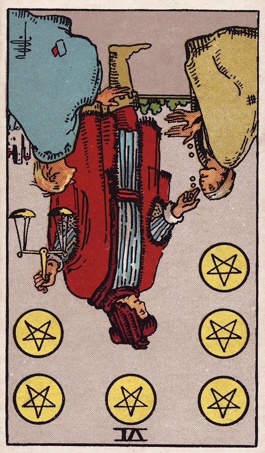 six of pentacles reversed