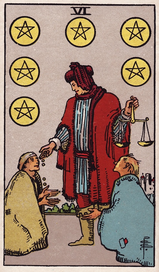 Six of Pentacles Tarot Card Upright Meaning