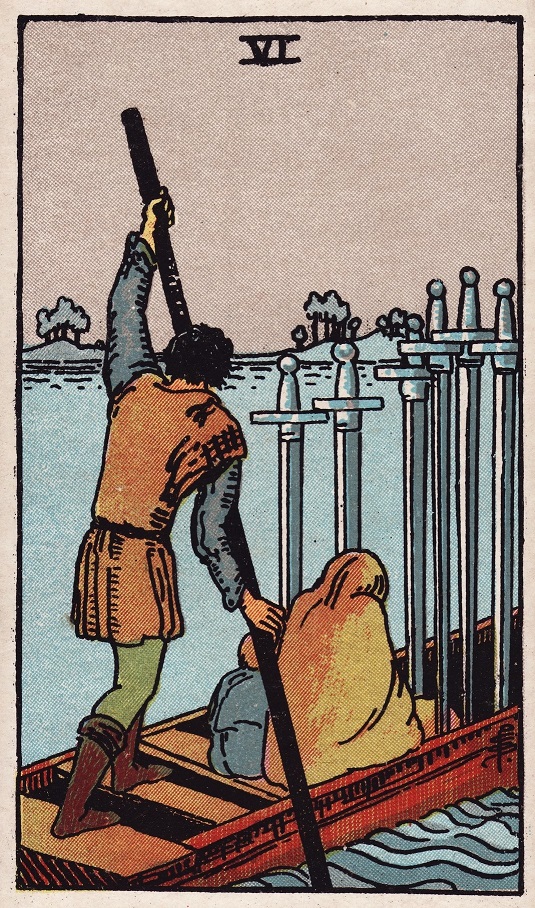 Six Of Swords AND Queen Of Wands Tarot Card Combination