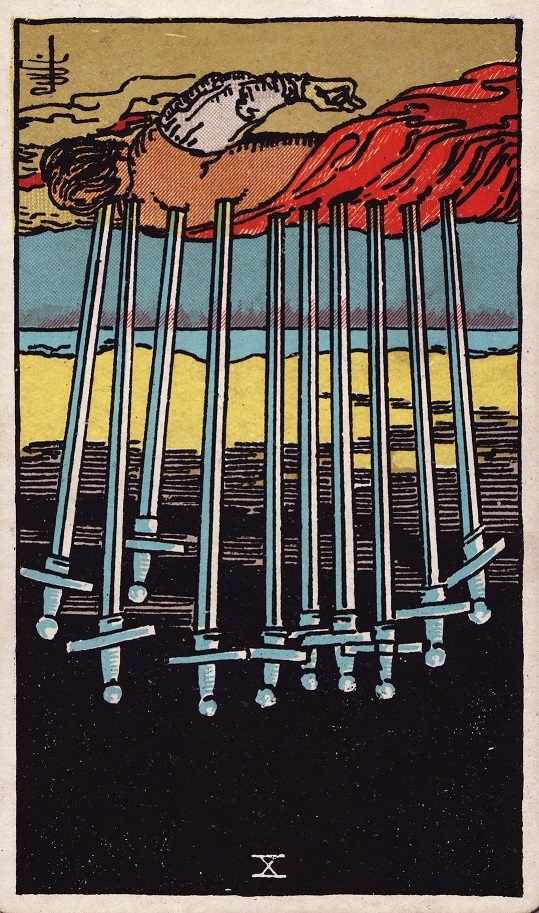 ten of swords reversed