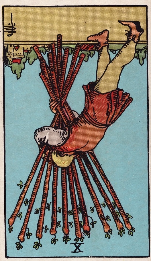 Ten of Wands Tarot Card Reversed Meaning