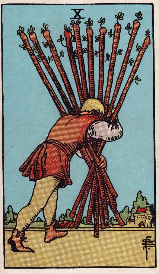 Ten of Wands Tarot Card Upright Meaning