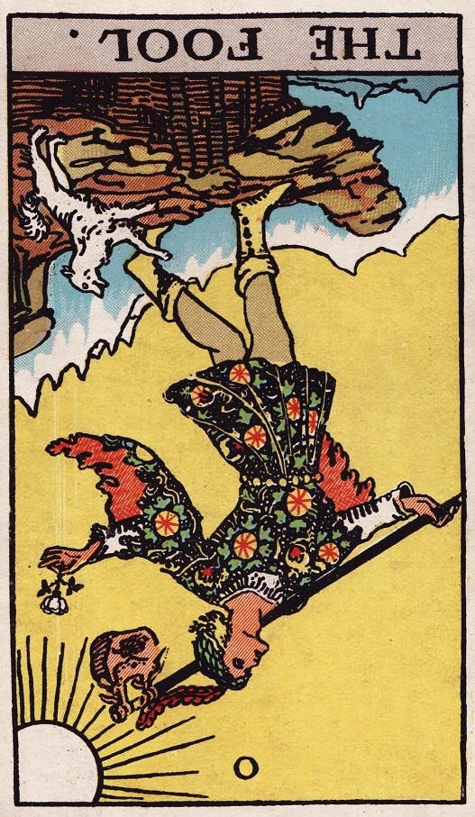 Page Of Swords Reversed AND The Fool Reversed Tarot Cards Together