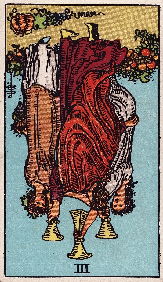 Three of Cups Tarot Card Reversed Meaning