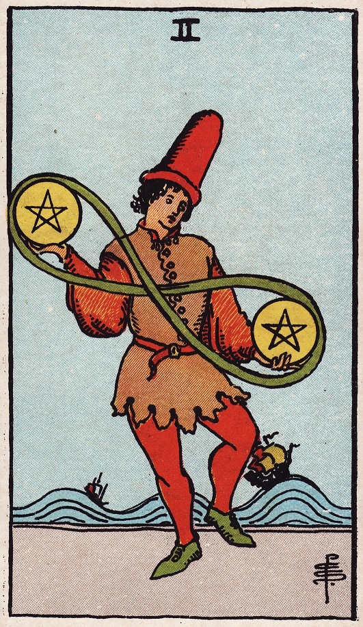 Two of Pentacles Tarot Card Upright Meaning