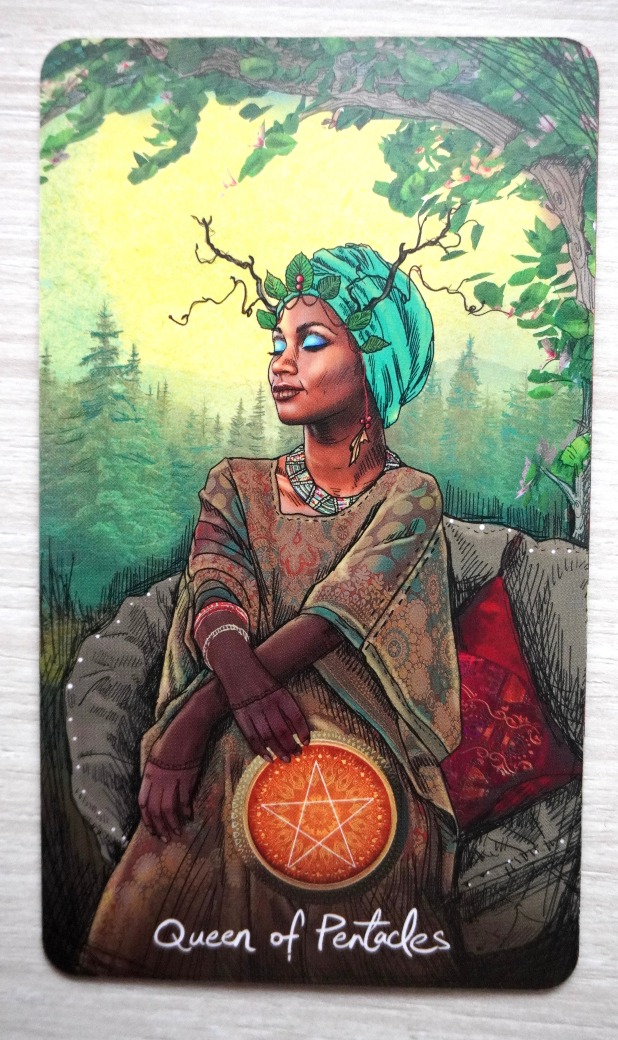 Queen of Pentacles Tarot Card Light Seer's Deck