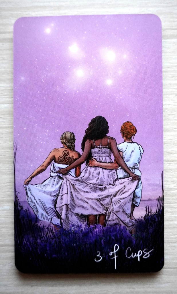 Three of Cups Tarot Card Light Seer's Deck