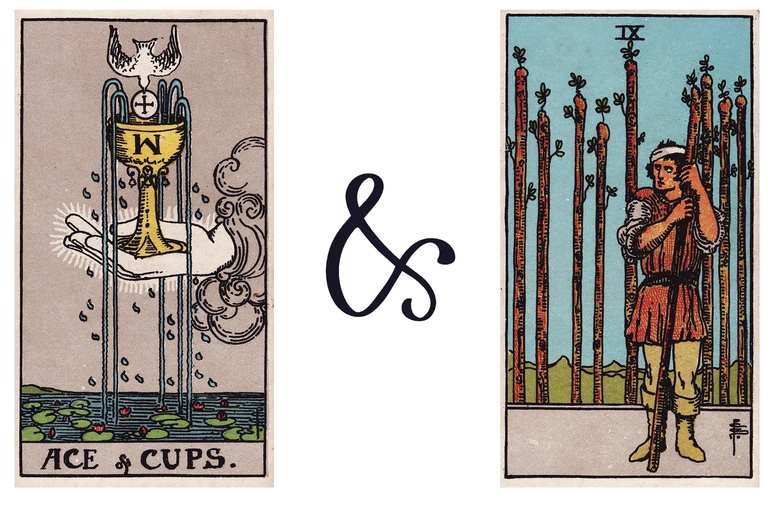 Ace of Cups and Nine of Wands