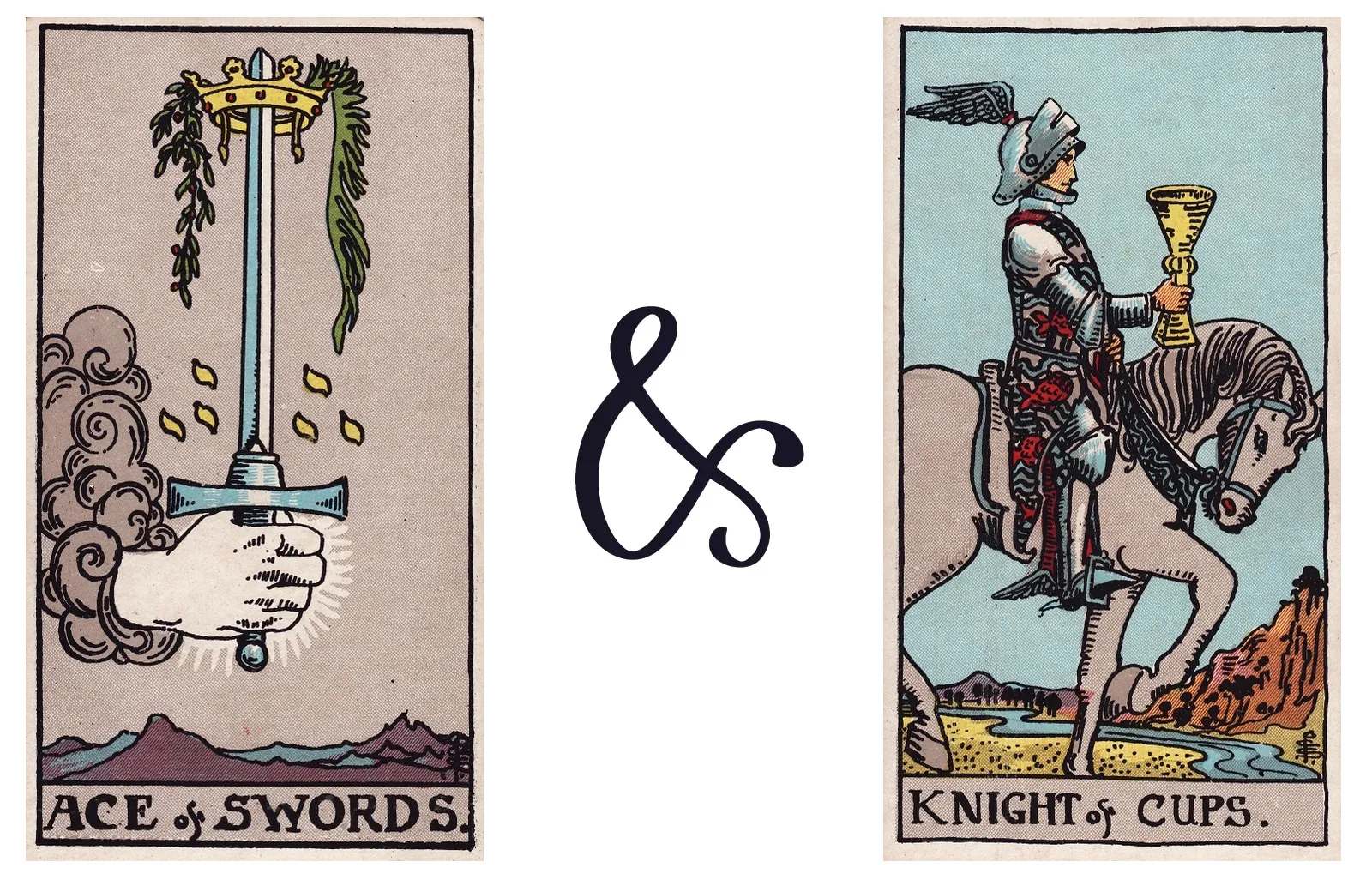 Ace of Swords and Knight of Cups