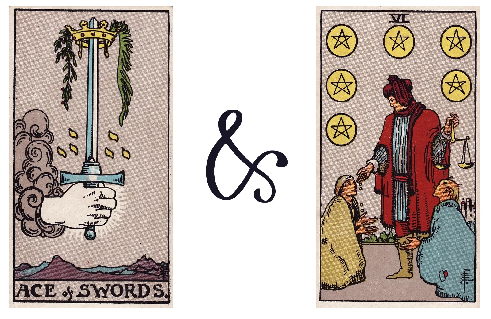 Ace of Swords and Six of Pentacles