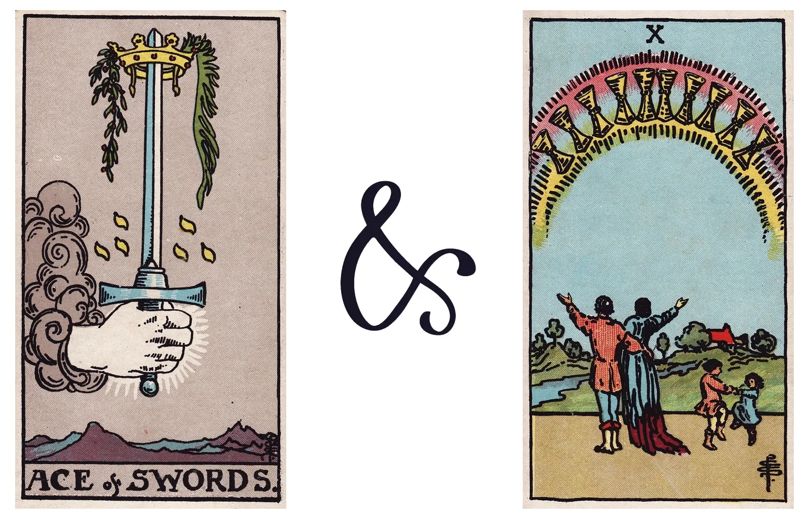 Ace of Swords and Ten of Cups