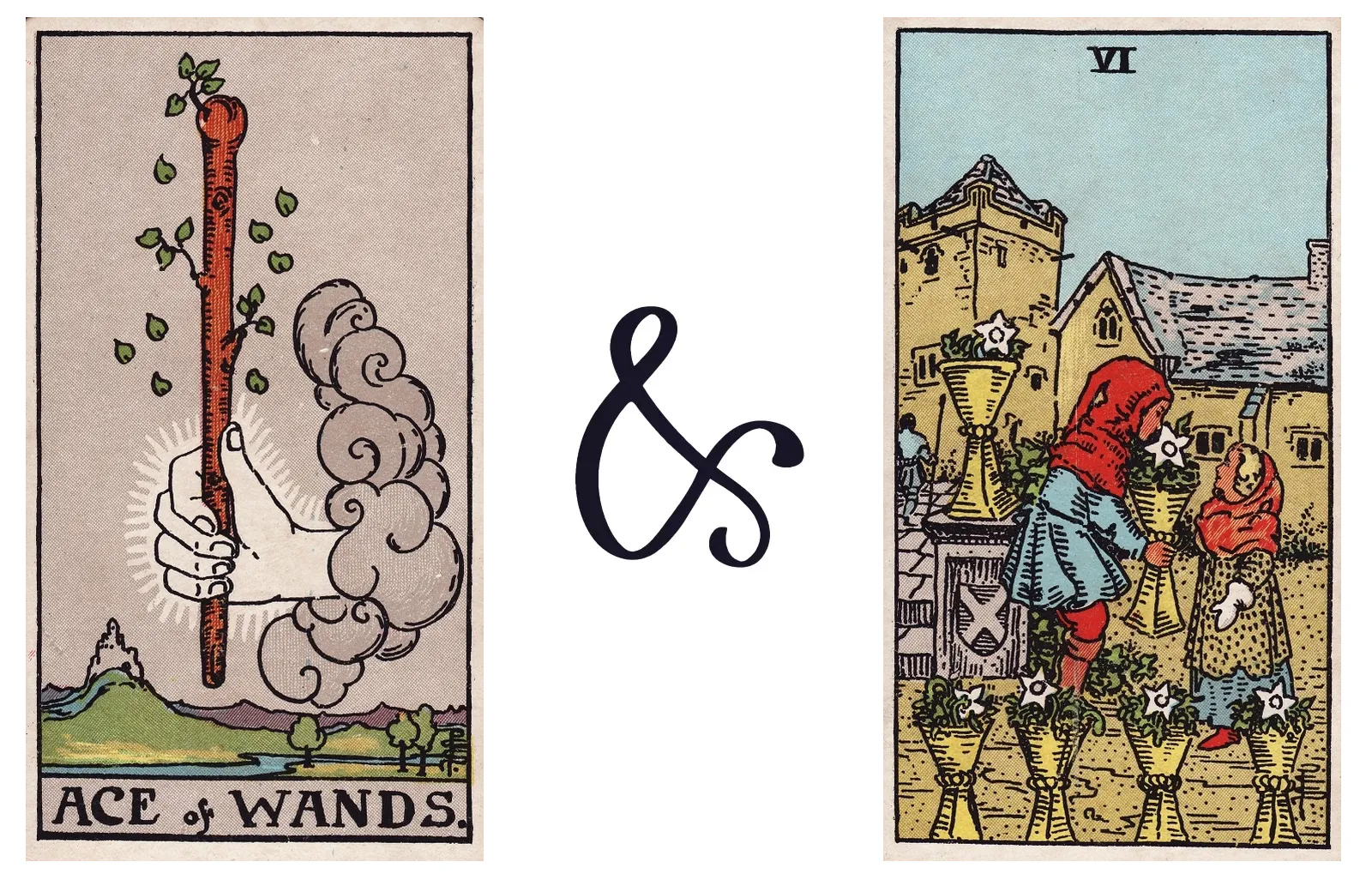 Ace of Wands and Six of Cups