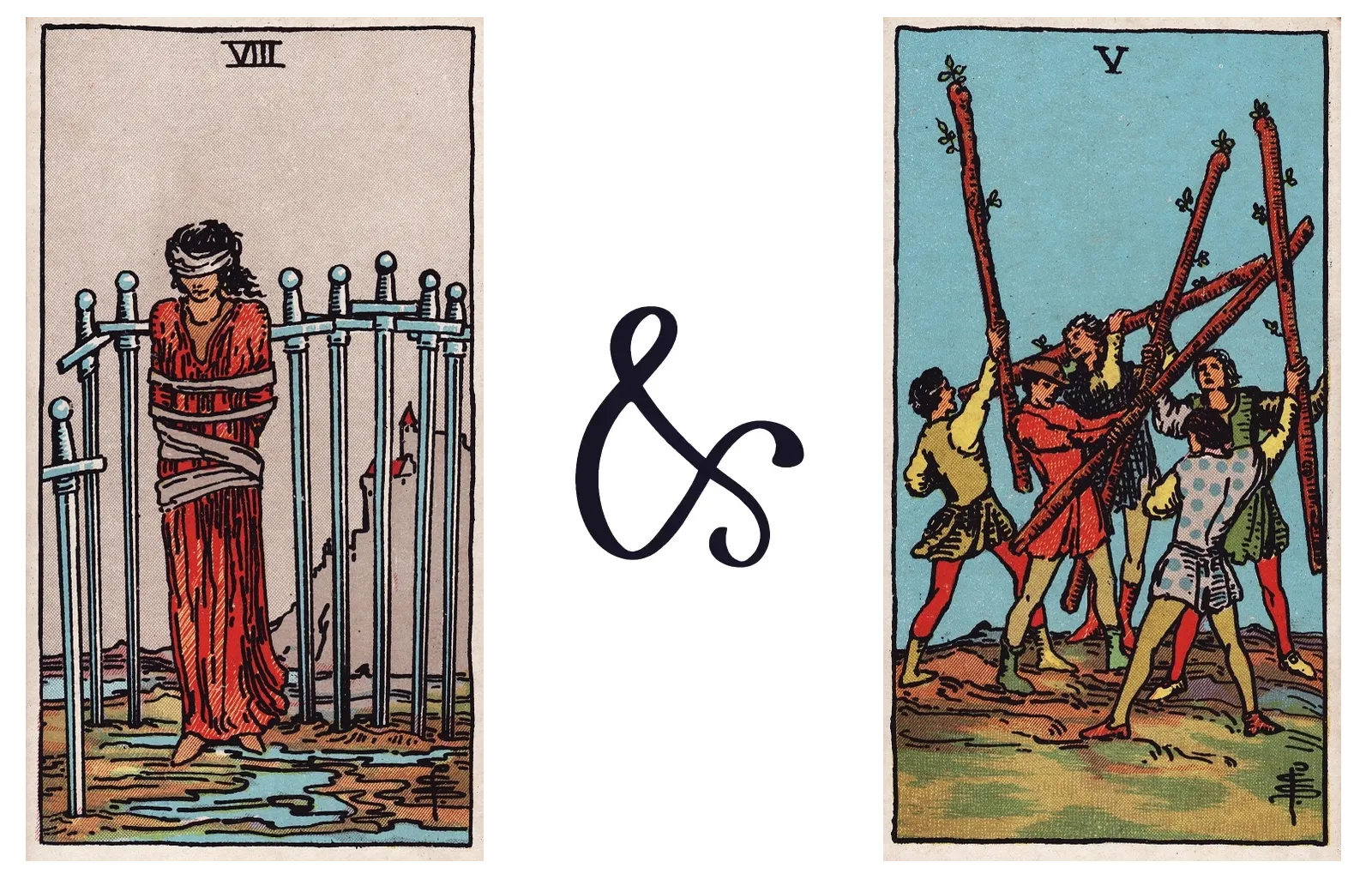 Eight of Swords and Five of Wands