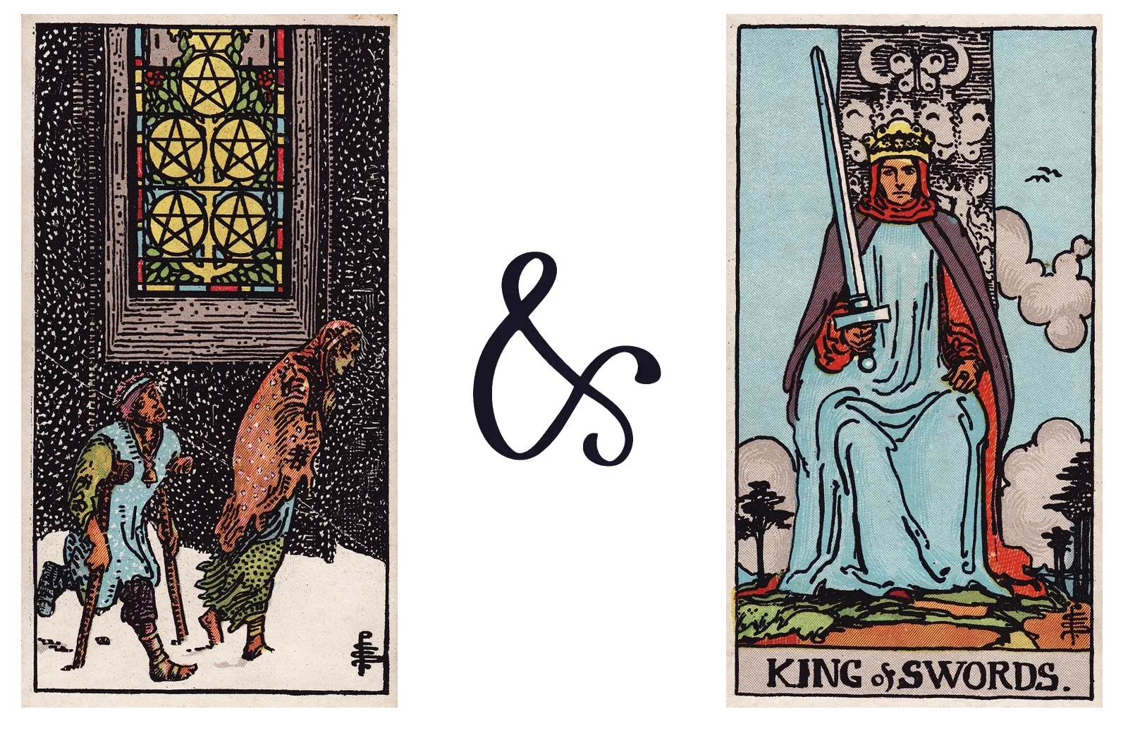 Five of Pentacles and King of Swords