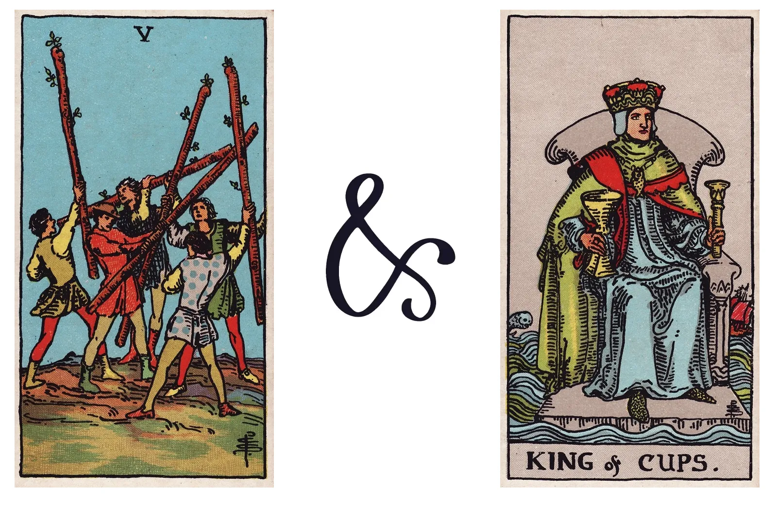 Five of Wands and King of Cups