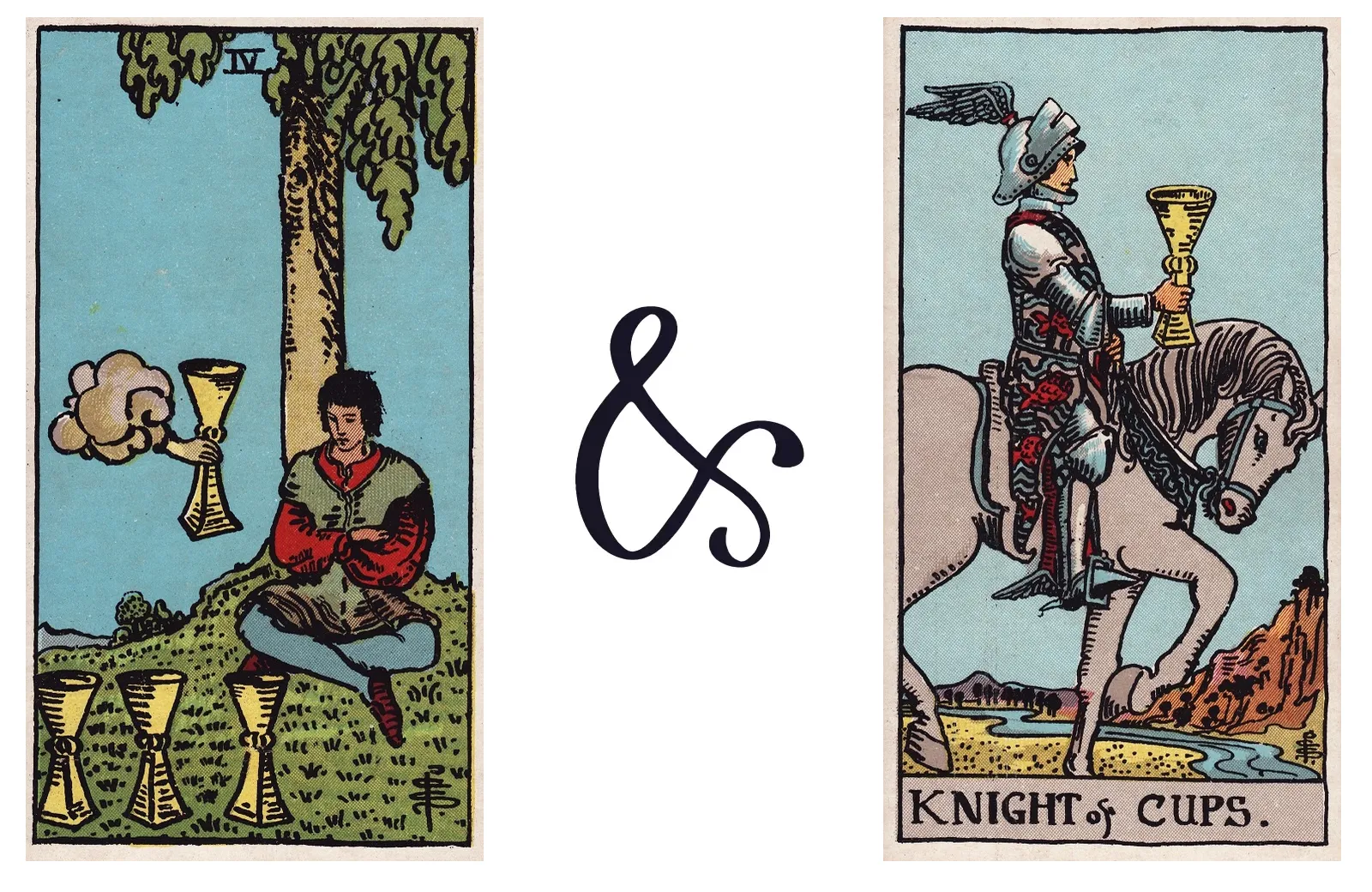 Four of Cups and Knight of Cups