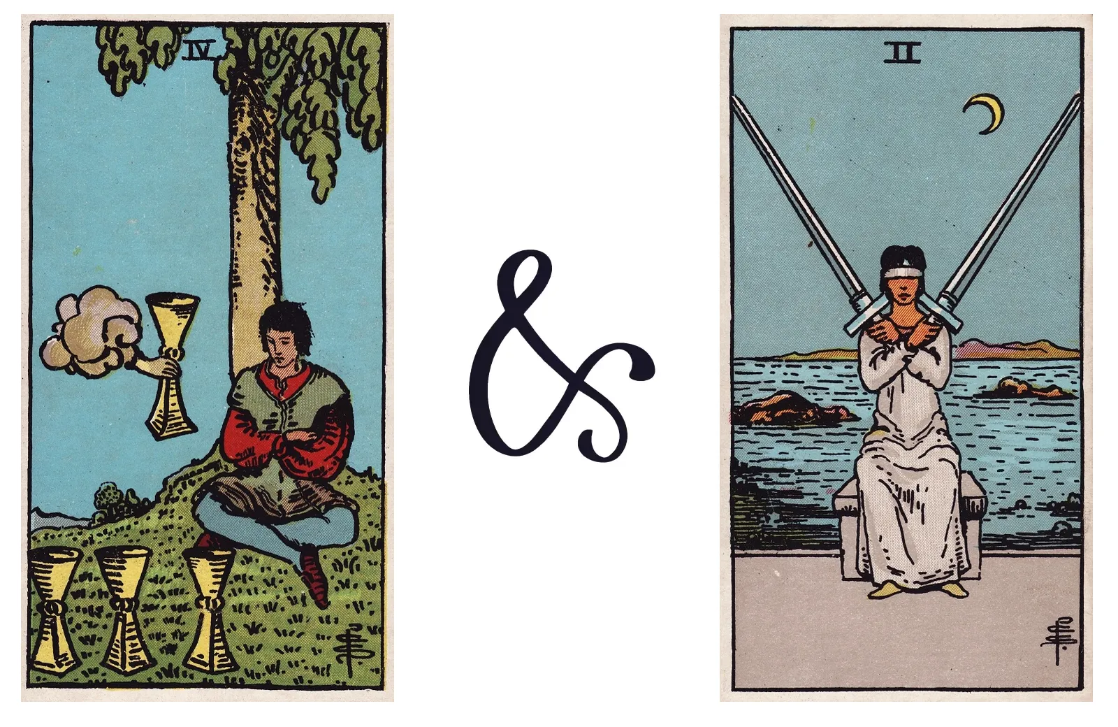 Four of Cups and Two of Swords