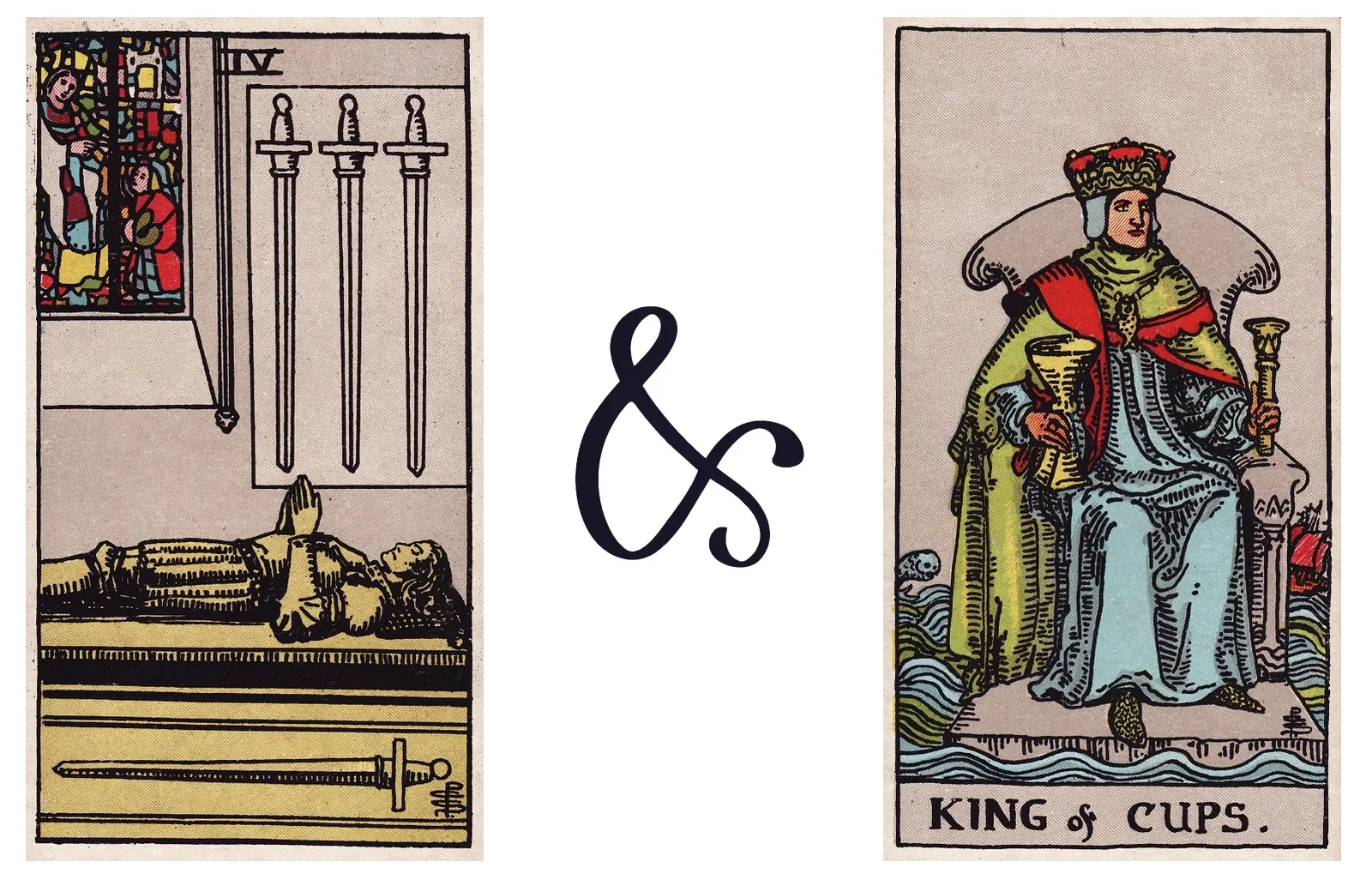 Four of Swords and King of Cups
