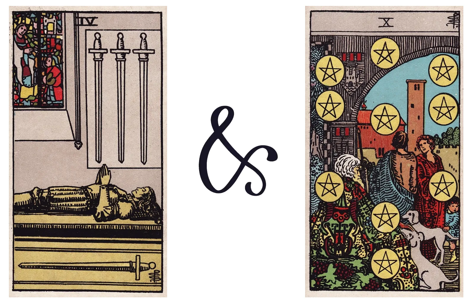 Four of Swords and Ten of Pentacles