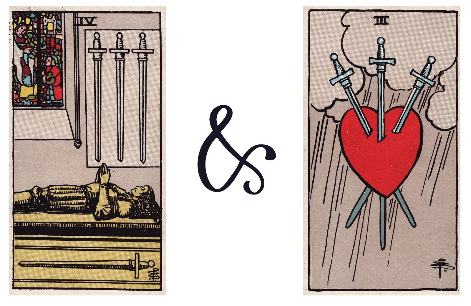 Four of Swords and Three of Swords