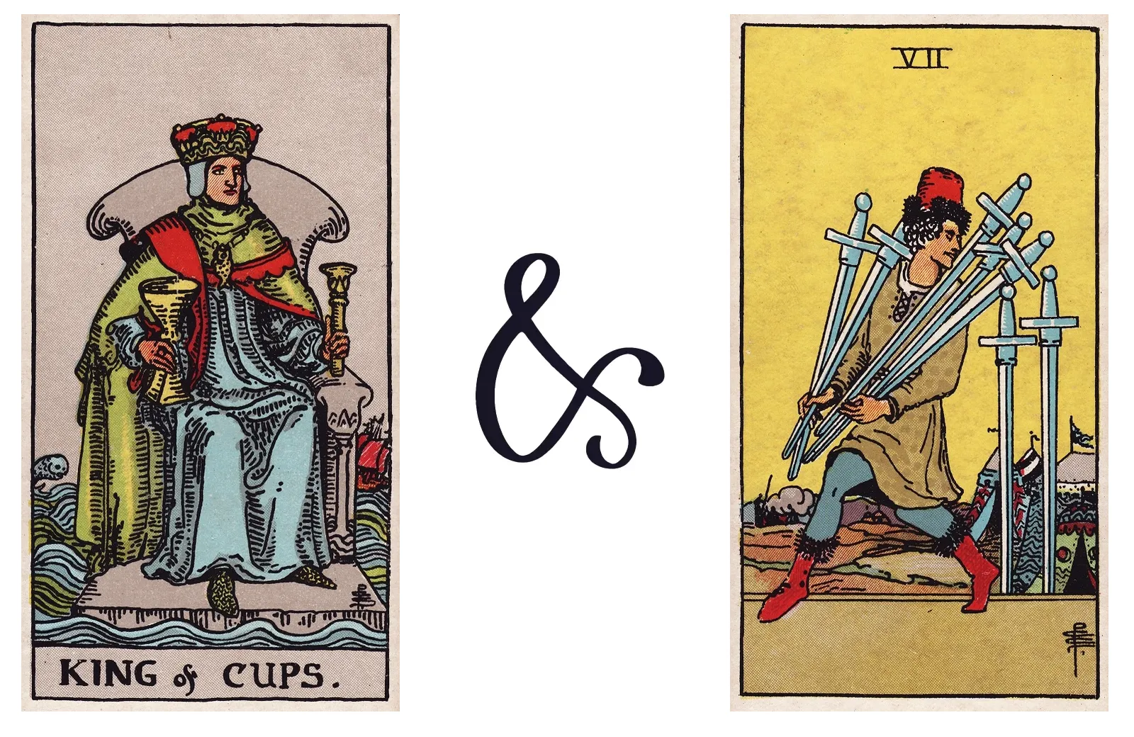 King of Cups and Seven of Swords