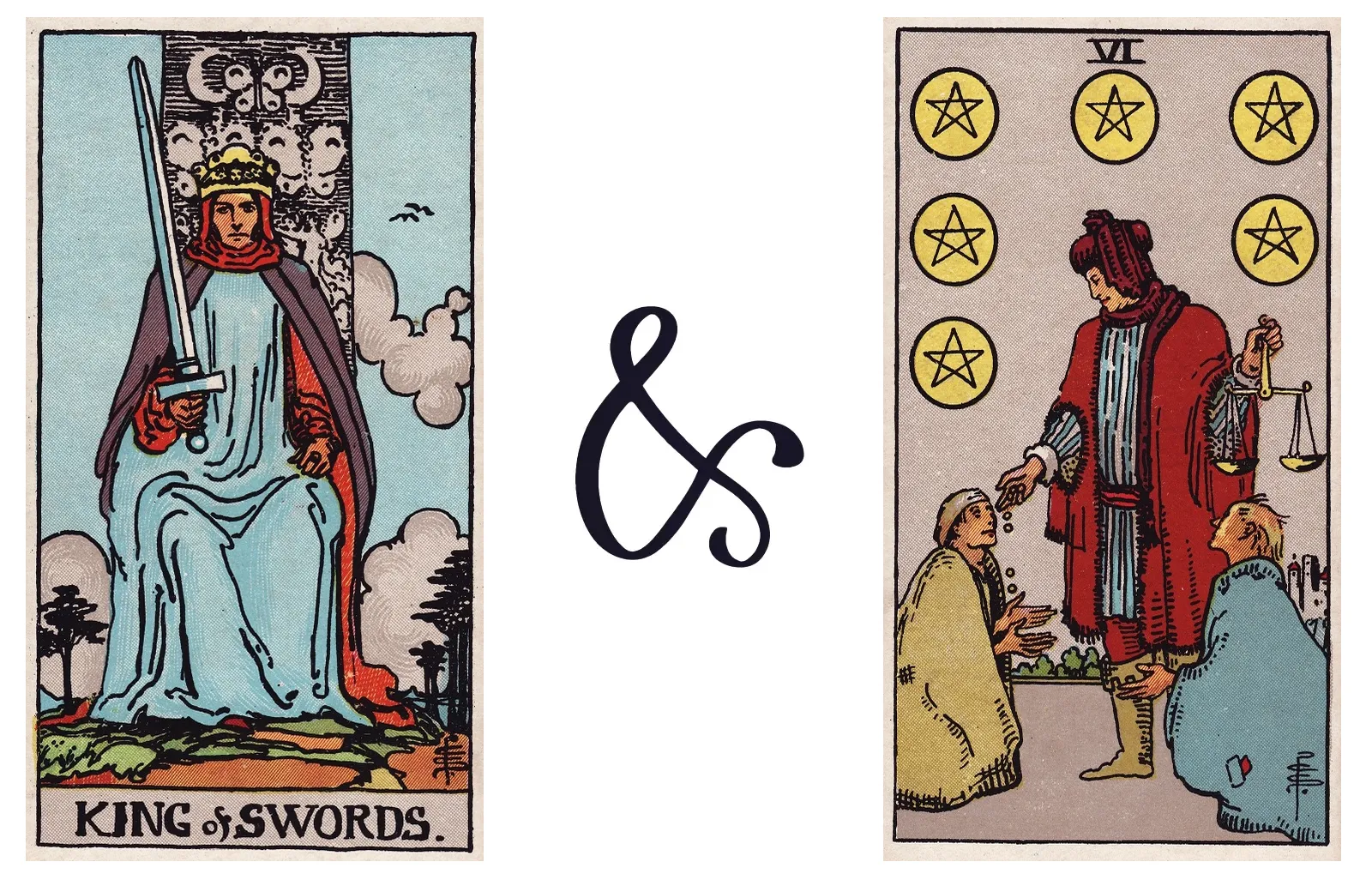King of Swords and Six of Pentacles
