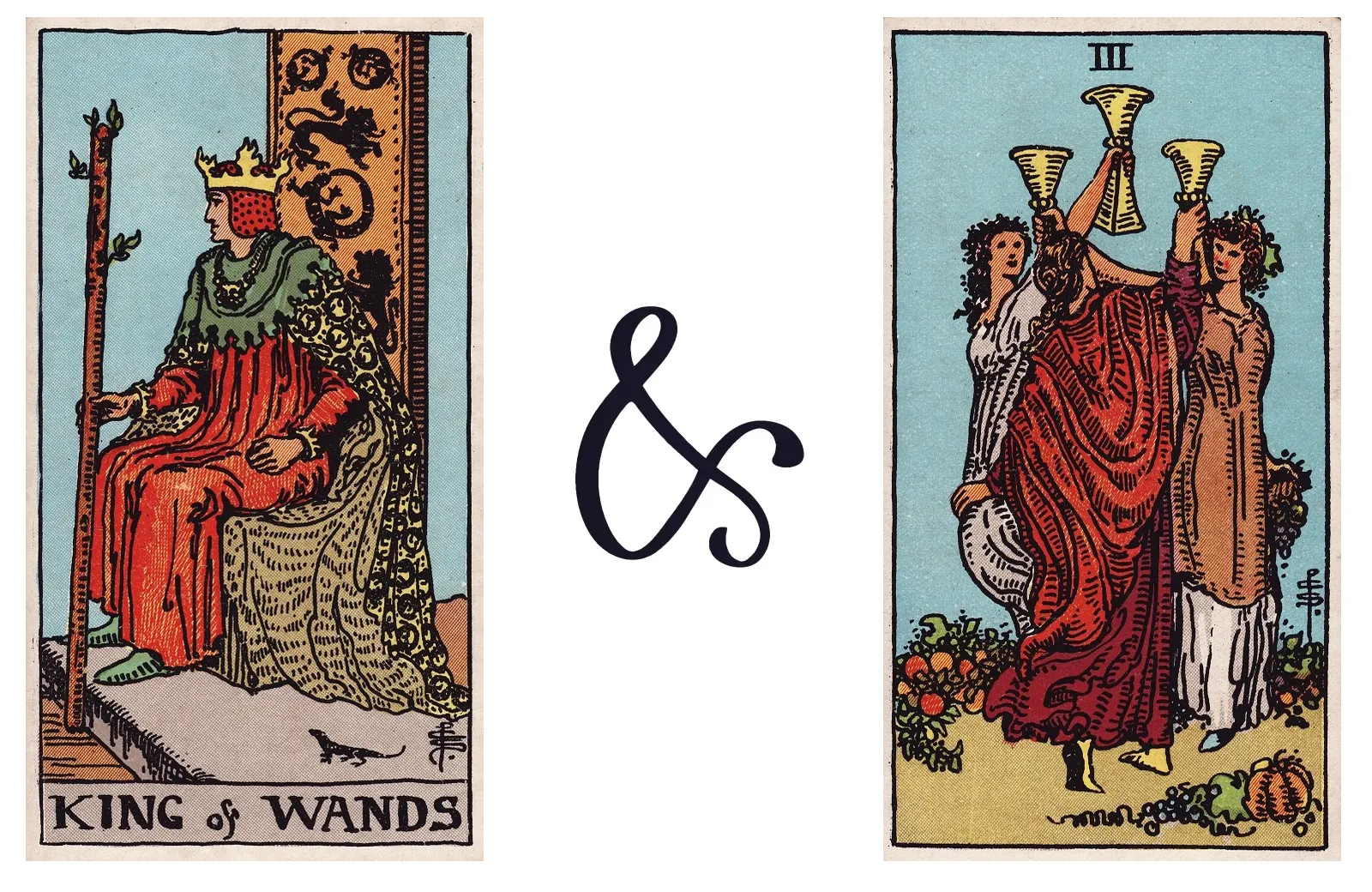 King of Wands and Three of Cups