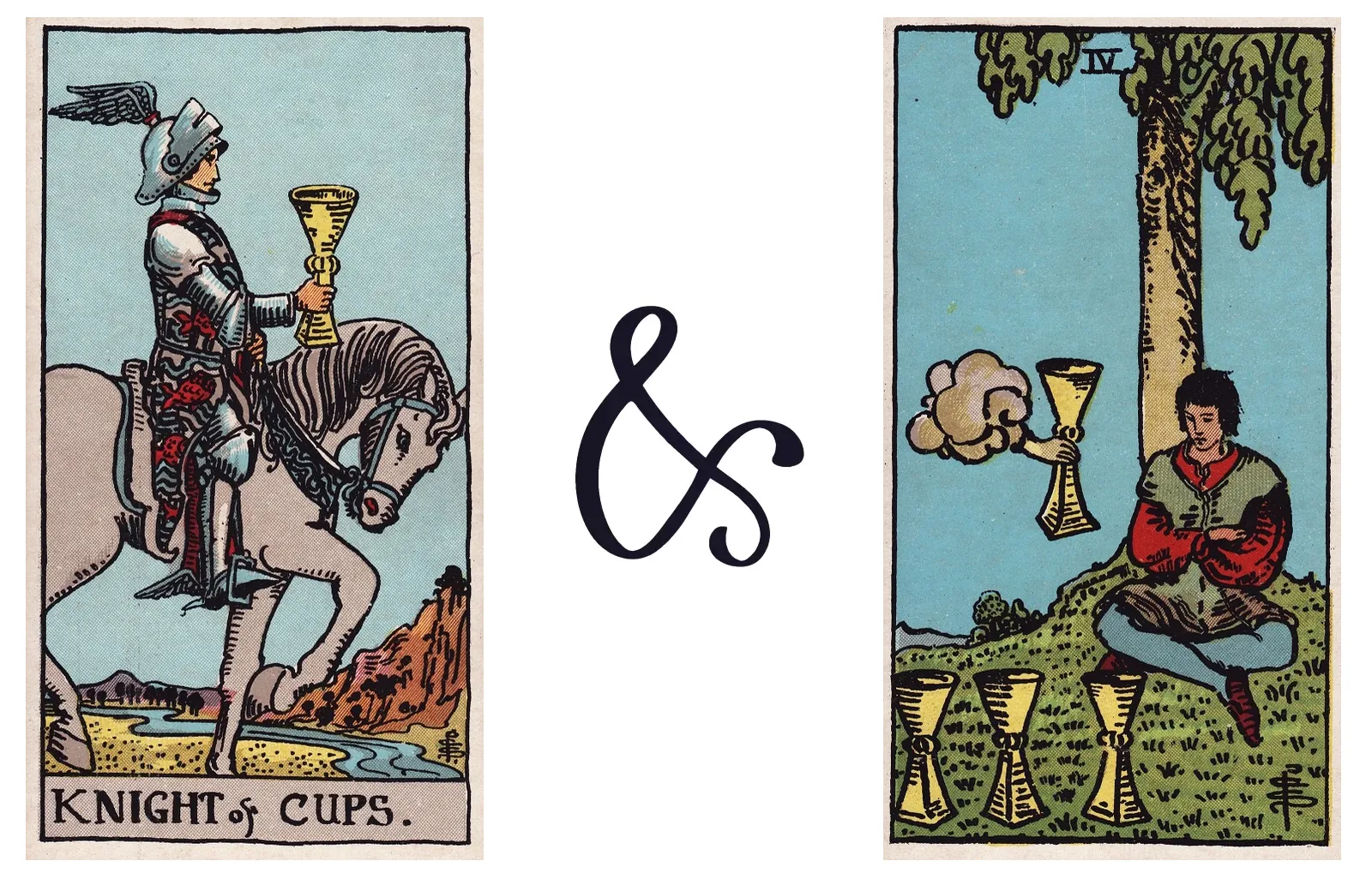 Knight of Cups and Four of Cups