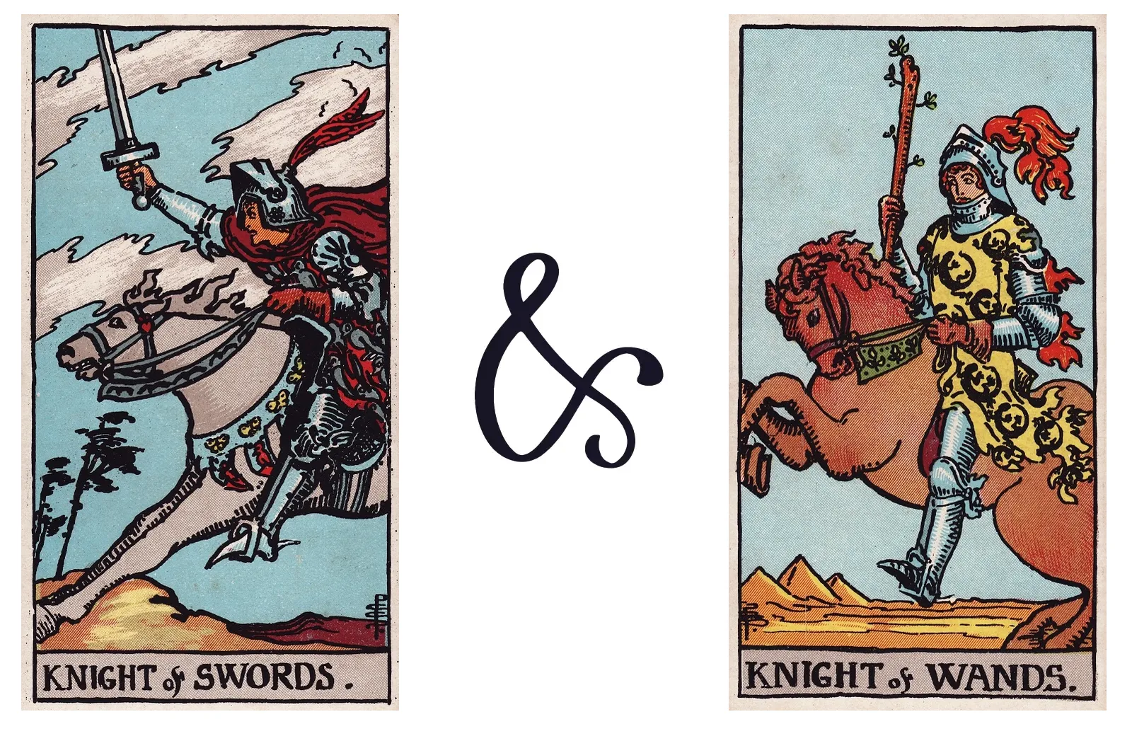 Knight of Swords and Knight of Wands