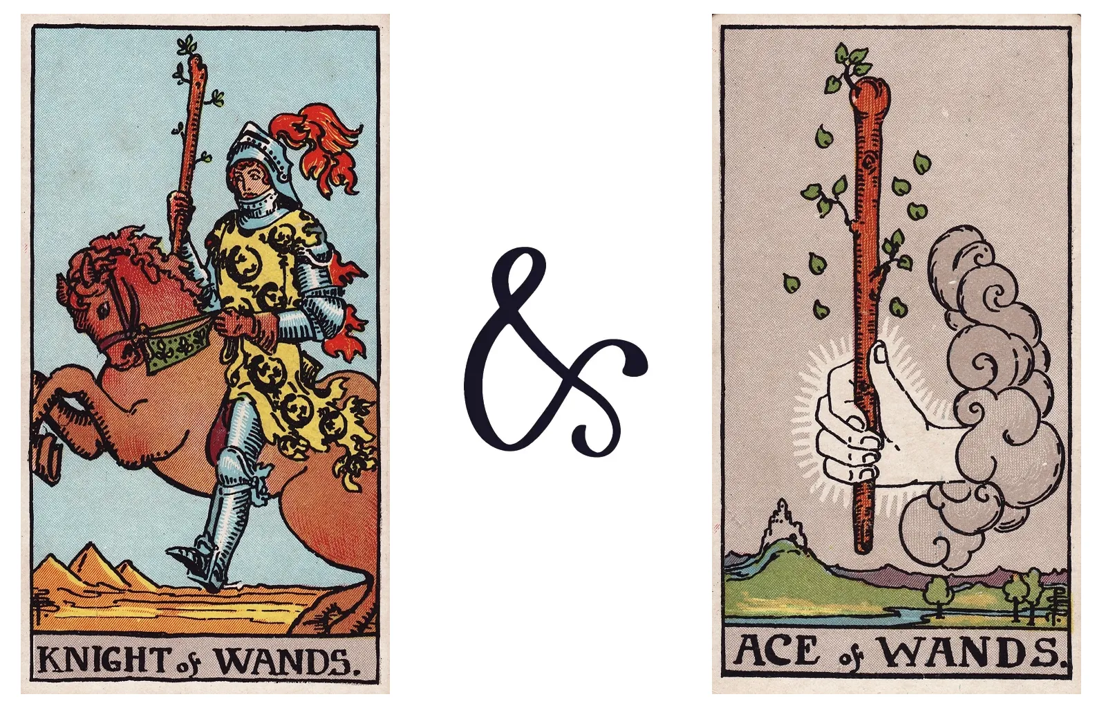 Knight of Wands and Ace of Wands