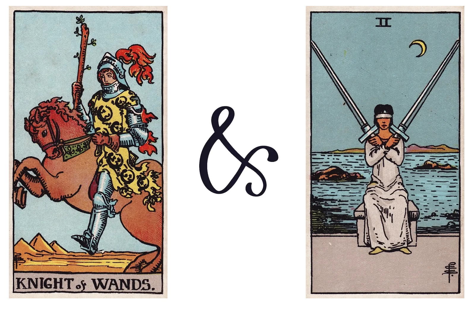 Knight of Wands and Two of Swords