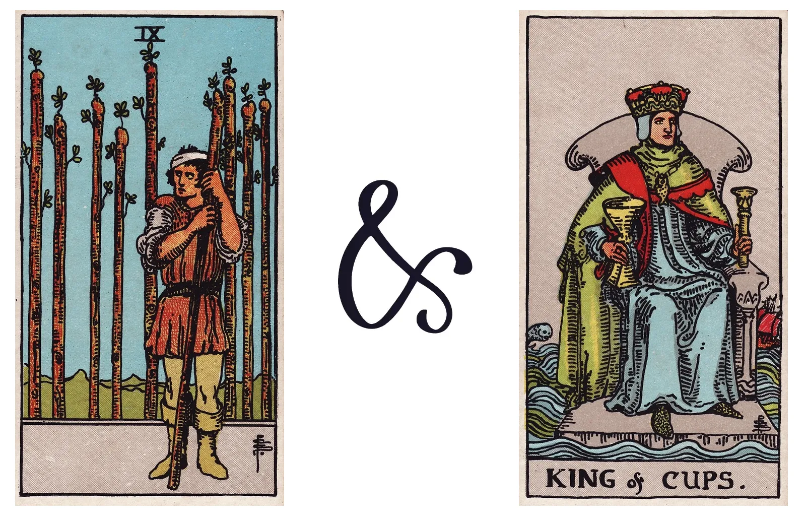 Nine of Wands and King of Cups