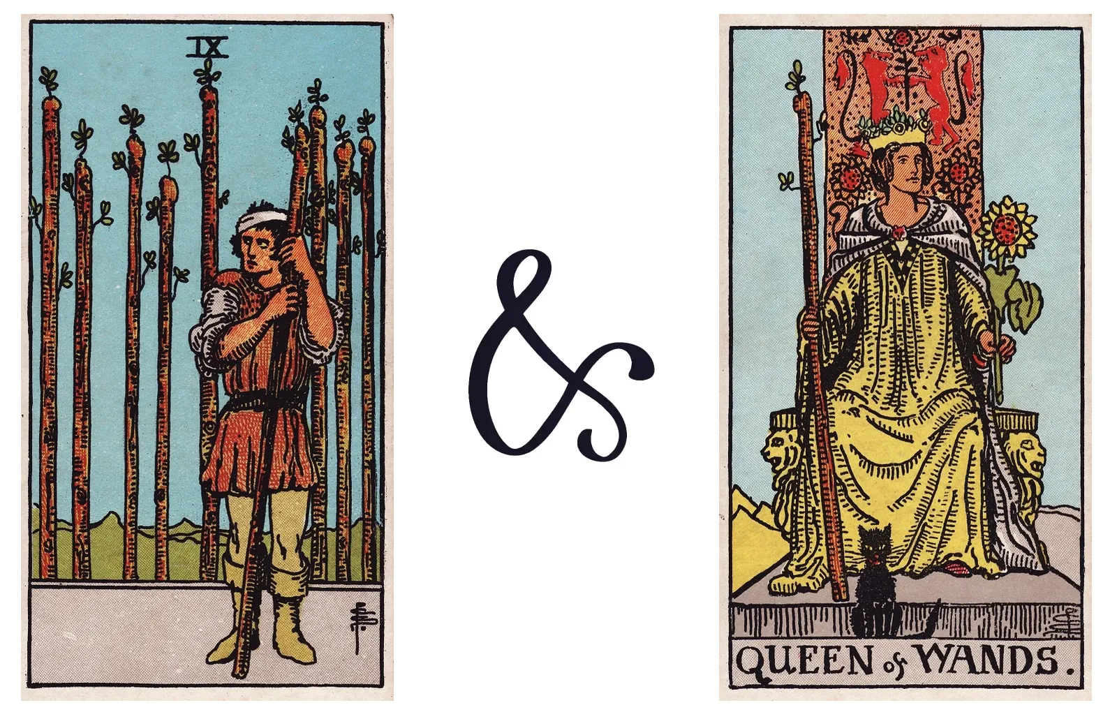 Nine of Wands and Queen of Wands