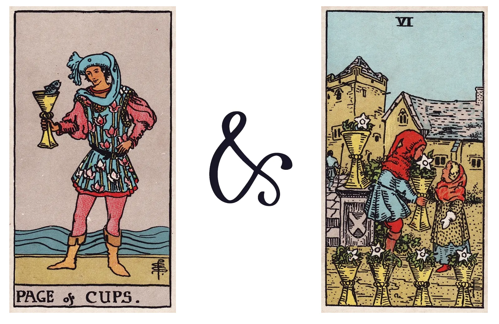 Page of Cups and Six of Cups