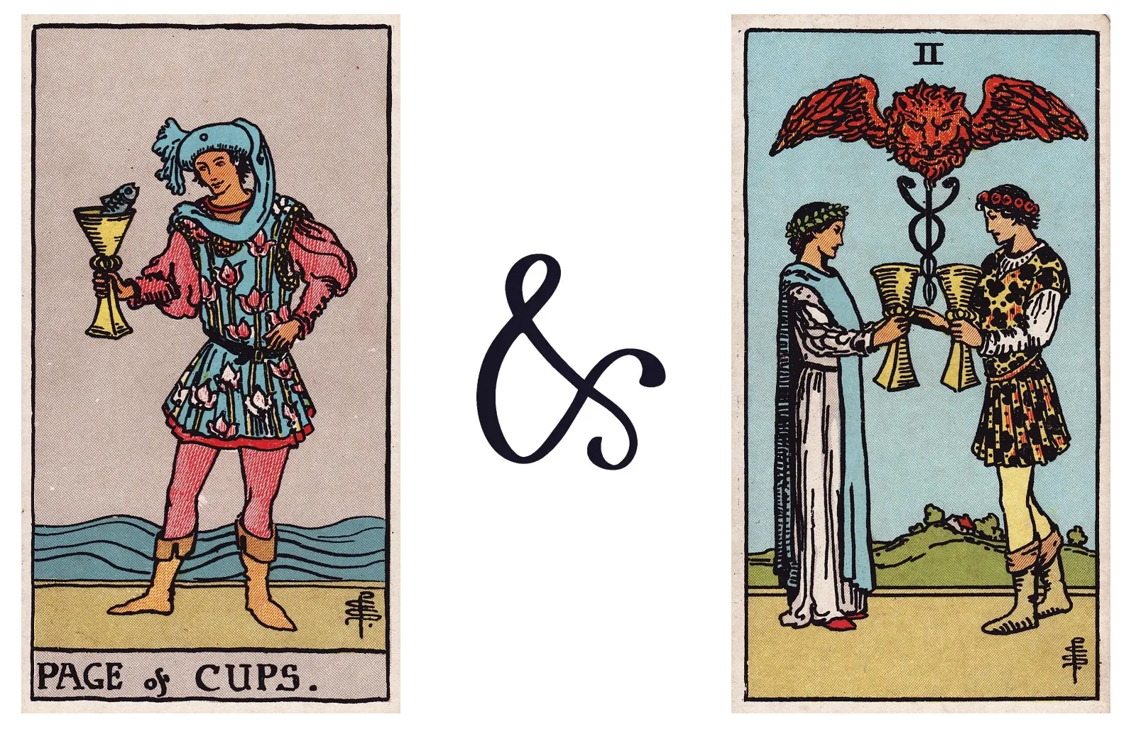 Page of Cups and Two of Cups