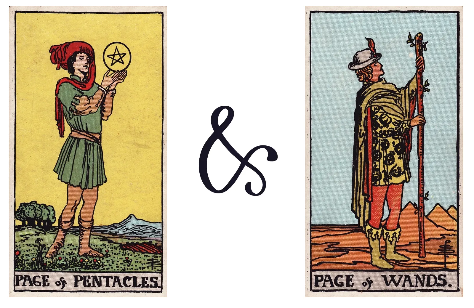 Page of Pentacles and Page of Wands