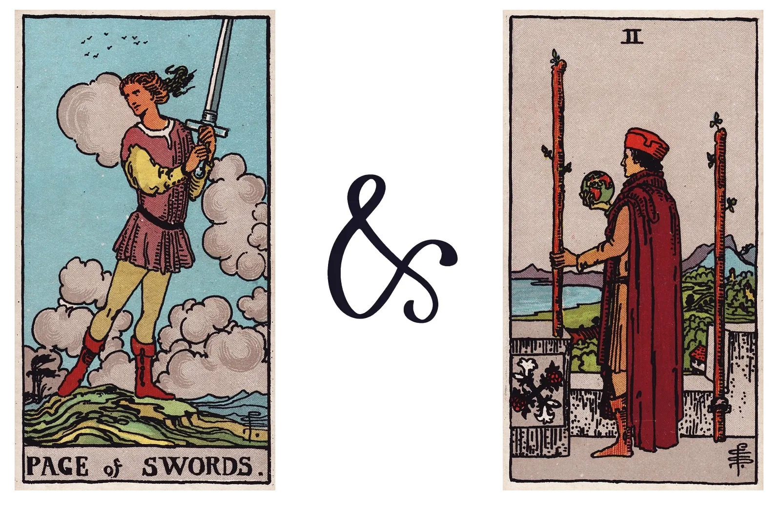 Page of Swords and Two of Wands