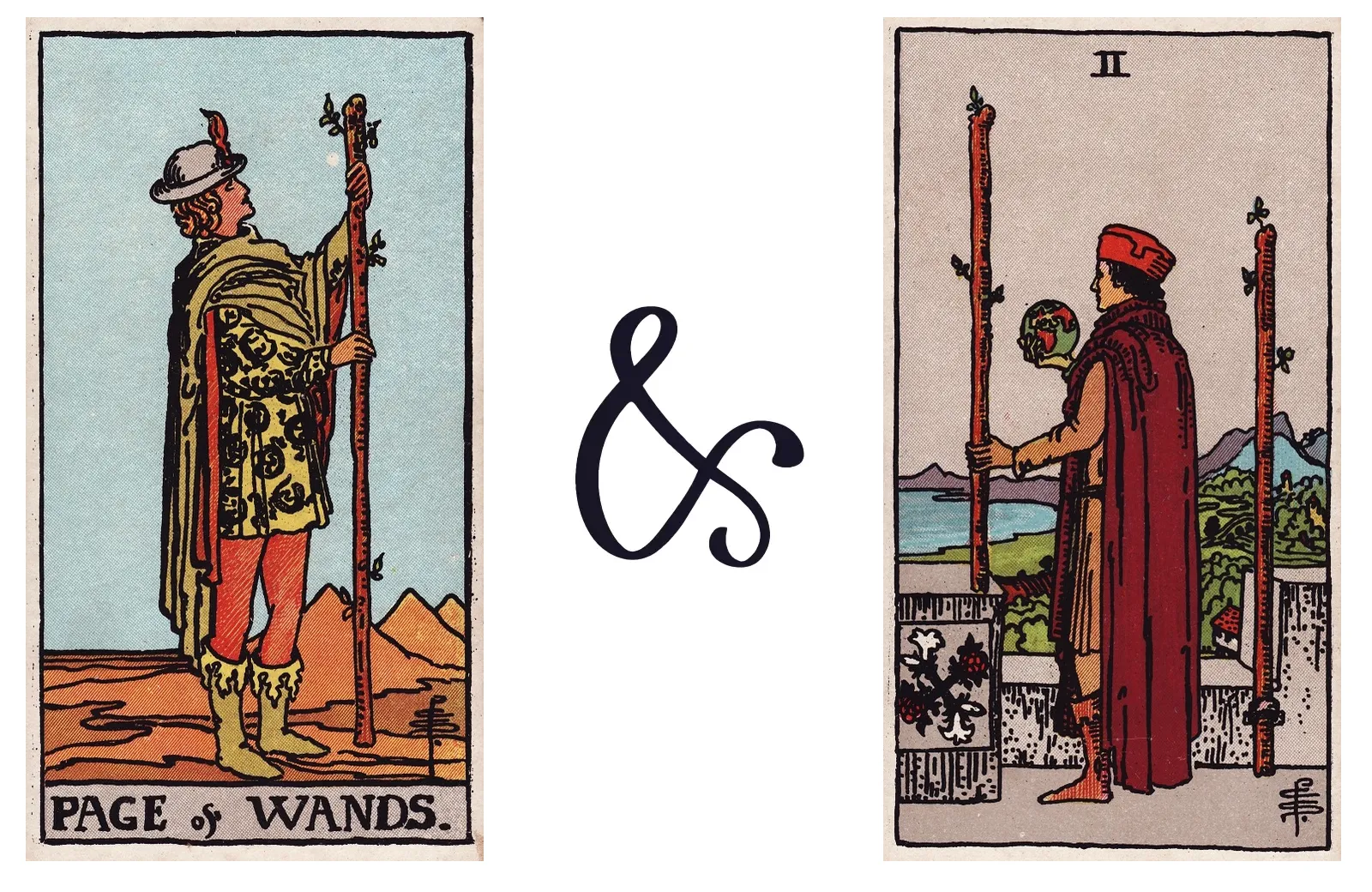 Page of Wands and Two of Wands