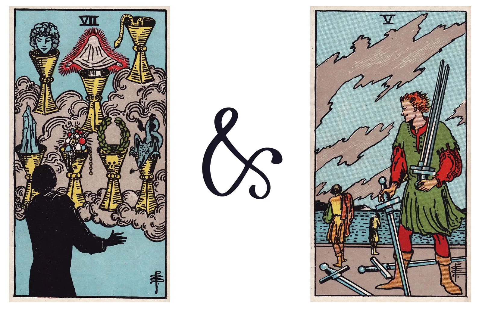Seven of Cups and Five of Swords