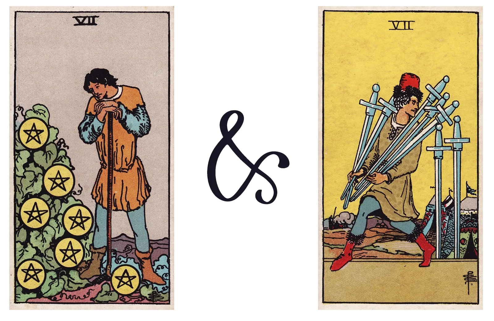 Seven of Pentacles and Seven of Swords